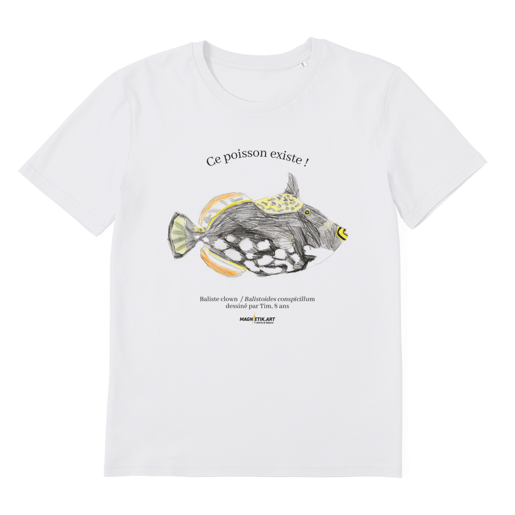 Tee shirt poissons unis: tee shirt original et rigolo en coton bio