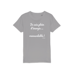 T-shirt bio enfant " JE SUIS PLEIN D'ENERGIE RENOUVELABLE"