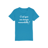 T-shirt bio enfant "C'EST QUOI UNE ENERGIE RENOUVELABLE"