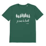 T-shirt bio unisex "JE SUIS LA FORET" sapin blanc