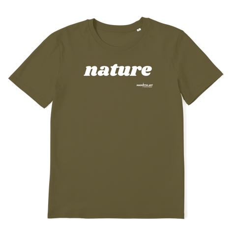 T-shirt bio unisex "NATURE" pop blanc