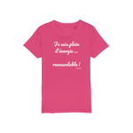 T-shirt bio enfant " JE SUIS PLEIN D'ENERGIE RENOUVELABLE"