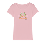 T-shirt bio femme "ENERGIE RENOUVELABLE" vélo vert