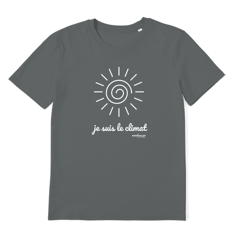 T-shirt bio unisex "JE SUIS LE CLIMAT" soleil blanc