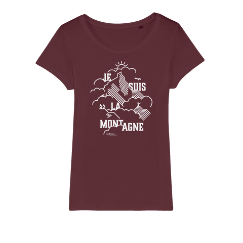 T-shirt bio femme "JE SUIS LA MONTAGNE" blanc