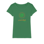 T-shirt bio femme "JE SUIS LE CLIMAT" soleil vert caramel