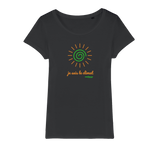 T-shirt bio femme "JE SUIS LE CLIMAT" soleil vert caramel