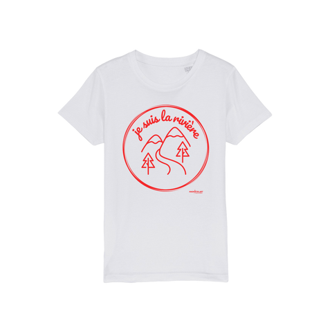 T-shirt bio enfant "JE SUIS LA RIVIERE" rouge