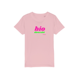 T-shirt bio enfant "BIO DIVERSITE" rose et vert