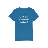 T-shirt bio enfant " C'EST QUOI L'EMPREINTE CARBONE"