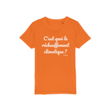 T-shirt bio enfant "C'EST QUOI LE RECHAUFFEMENT CLIMATIQUE"