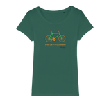 T-shirt bio femme "ENERGIE RENOUVELABLE" vélo vert