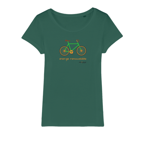 T-shirt bio femme "ENERGIE RENOUVELABLE" vélo vert