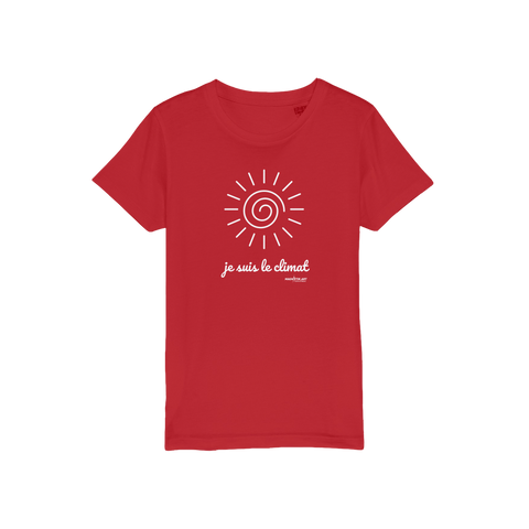 T-shirt bio enfant "JE SUIS LE CLIMAT" soleil blanc