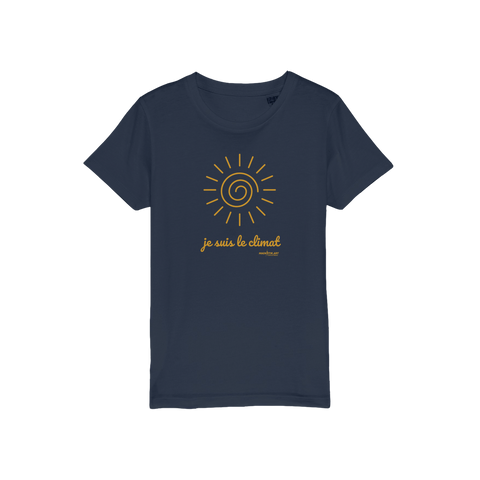 T-shirt bio enfant "JE SUIS LE CLIMAT" soleil caramel