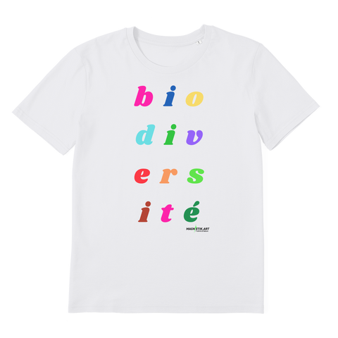 T-shirt bio unisex "BIODIVERSITE" pop multicolor