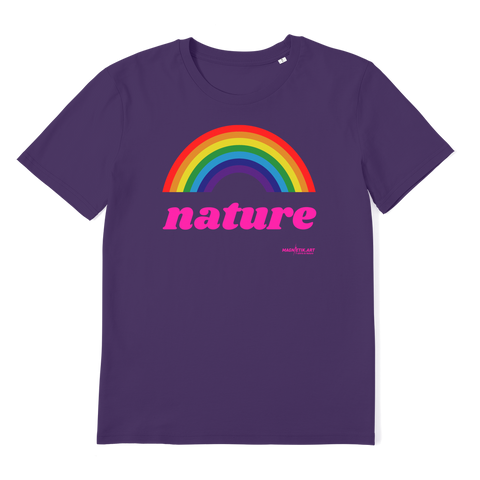 T-shirt bio unisex "NATURE & ARC-EN-CIEL" pop grand