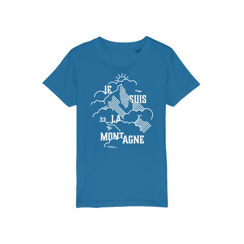 T-shirt bio enfant "JE SUIS LA MONTAGNE" blanc