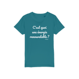 T-shirt bio enfant "C'EST QUOI UNE ENERGIE RENOUVELABLE"