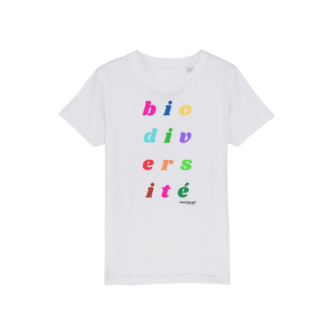 T-shirt bio enfant "BIODIVERSITE" pop multicolor