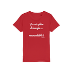 T-shirt bio enfant " JE SUIS PLEIN D'ENERGIE RENOUVELABLE"