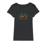 T-shirt bio femme "ENERGIE RENOUVELABLE" vélo vert