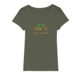 T-shirt bio femme "ENERGIE RENOUVELABLE" vélo vert