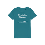 T-shirt bio enfant " JE SUIS PLEIN D'ENERGIE RENOUVELABLE"