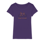 T-shirt bio femme "ENERGIE RENOUVELABLE" vélo orange