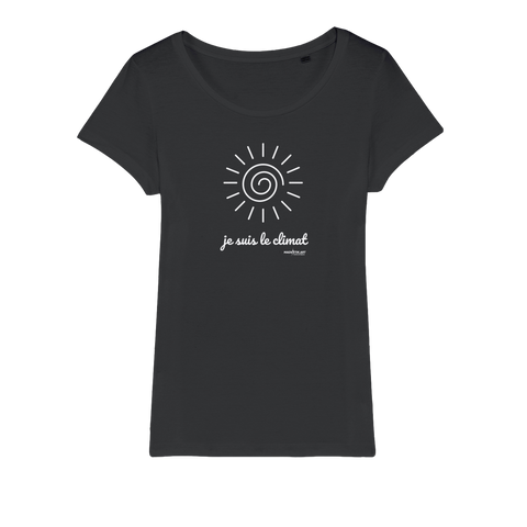 T-shirt bio femme "JE SUIS LE CLIMAT" soleil blanc