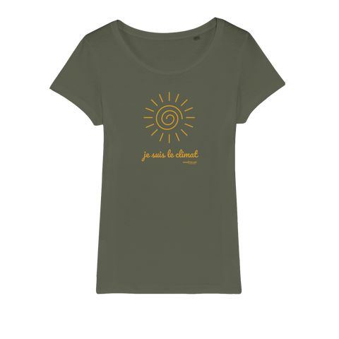 T-shirt bio femme "JE SUIS LE CLIMAT" soleil caramel