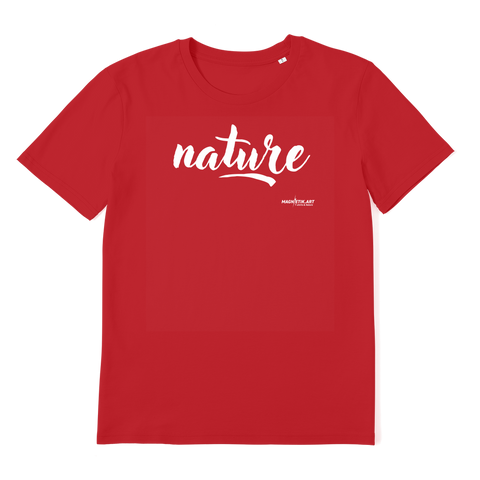 T-shirt bio unisex "NATURE" horizontal blanc