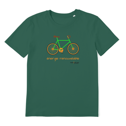 T-shirt bio unisex "ENERGIE RENOUVELABLE" vélo vert