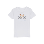 T-shirt bio enfant "ENERGIE RENOUVELABLE" vélo orange