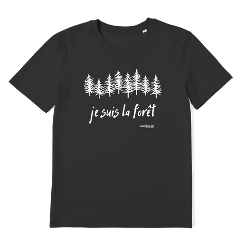 T-shirt bio unisex "JE SUIS LA FORET" sapin blanc