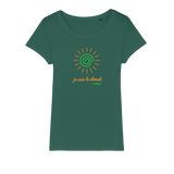 T-shirt bio femme "JE SUIS LE CLIMAT" soleil vert caramel