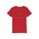 T-shirt bio enfant "ENERGIE RENOUVELABLE" vélo orange