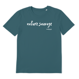 T-shirt bio unisex "NATURE SAUVAGE" blanc