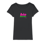 T-shirt bio femme "BIO DIVERSITE" rose et vert