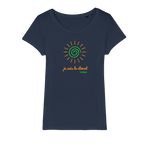 T-shirt bio femme "JE SUIS LE CLIMAT" soleil vert caramel