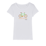 T-shirt bio femme "ENERGIE RENOUVELABLE" vélo vert