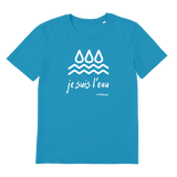 T-shirt bio unisex "JE SUIS L'EAU" goutte blanc