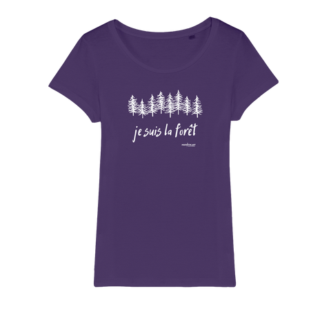 T-shirt bio femme "JE SUIS LA FORET" sapin blanc