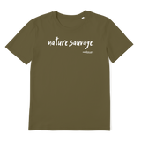 T-shirt bio unisex "NATURE SAUVAGE" blanc