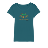 T-shirt bio femme "ENERGIE RENOUVELABLE" vélo vert