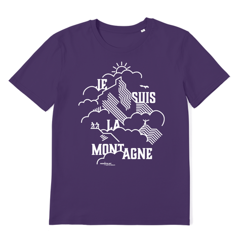 T-shirt bio unisex "JE SUIS LA MONTAGNE" blanc