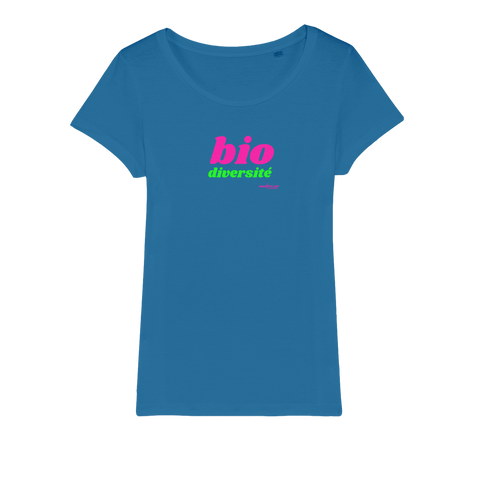 T-shirt bio femme "BIO DIVERSITE" rose et vert