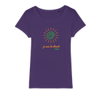 T-shirt bio femme "JE SUIS LE CLIMAT" soleil vert caramel