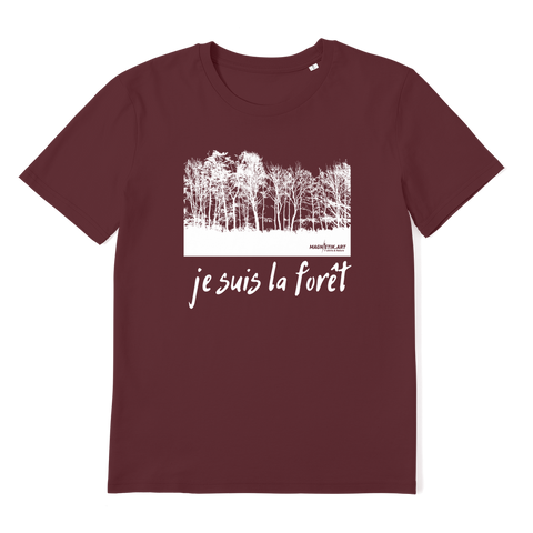 T-shirt bio unisex "JE SUIS LA FORÊT" large blanc