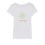 T-shirt bio femme "JE SUIS LE CLIMAT" soleil vert caramel